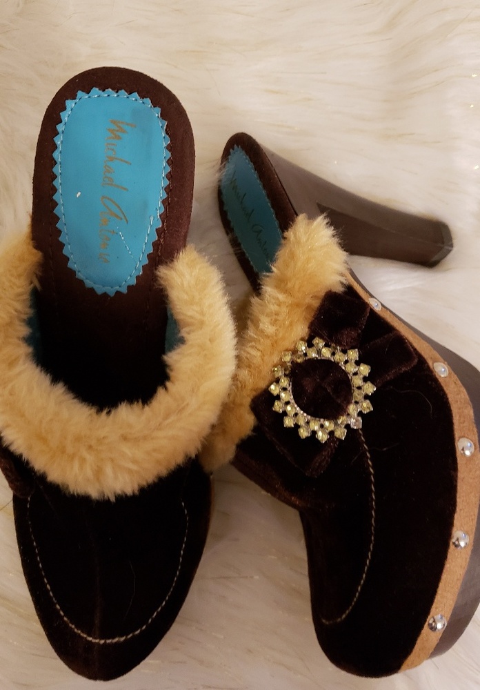 Michael Antonio Brown Velvet Clogs